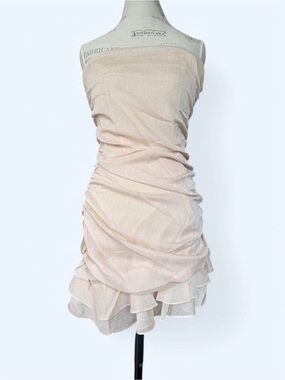 Strapless Champagne sparkle mini dress ✨✨